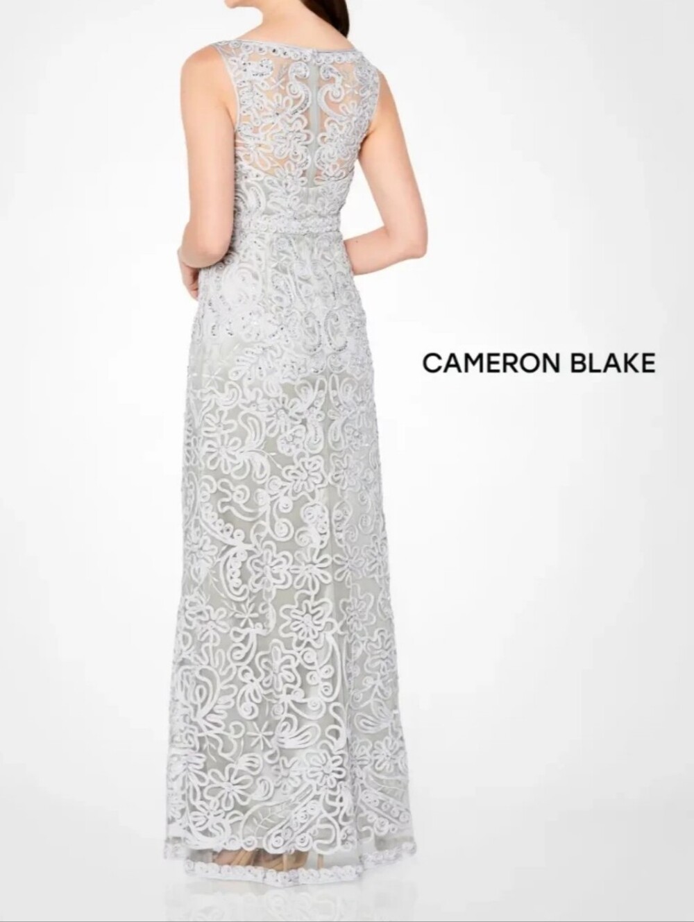 Cameron Blake By Mon Cheri Lace Evening Dress Jade 115604 - Picture 14 of 15